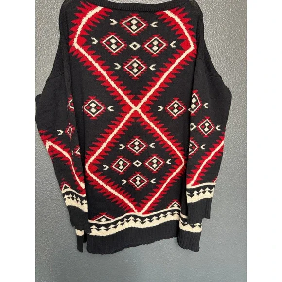 Lauren Ralph Lauren Southwestern Aztec‎ Navajo Knit Sweater – Cotton – Size L - Picture 2 of 9